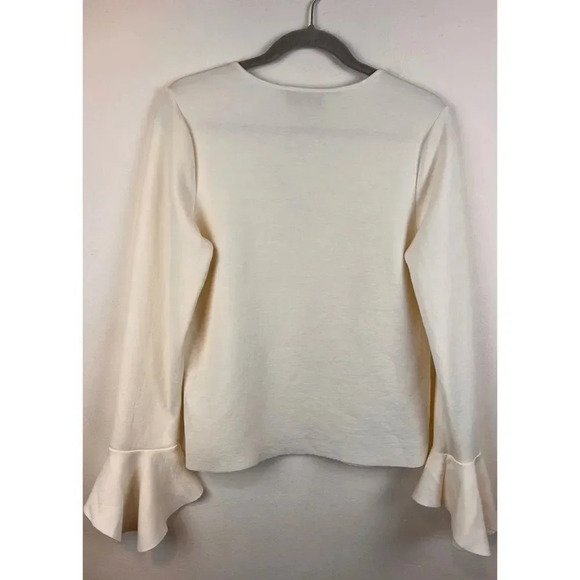 DH New York Pearl ruffle sleeve top Sz M New - Picture 10 of 14